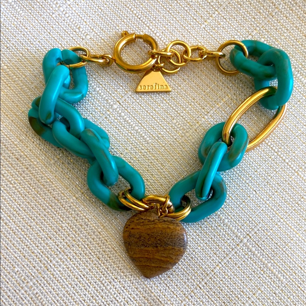 Anthropologie Turquoise and Gold Bracelet